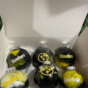 Steelers Black and Yellow Holiday Ornament Set